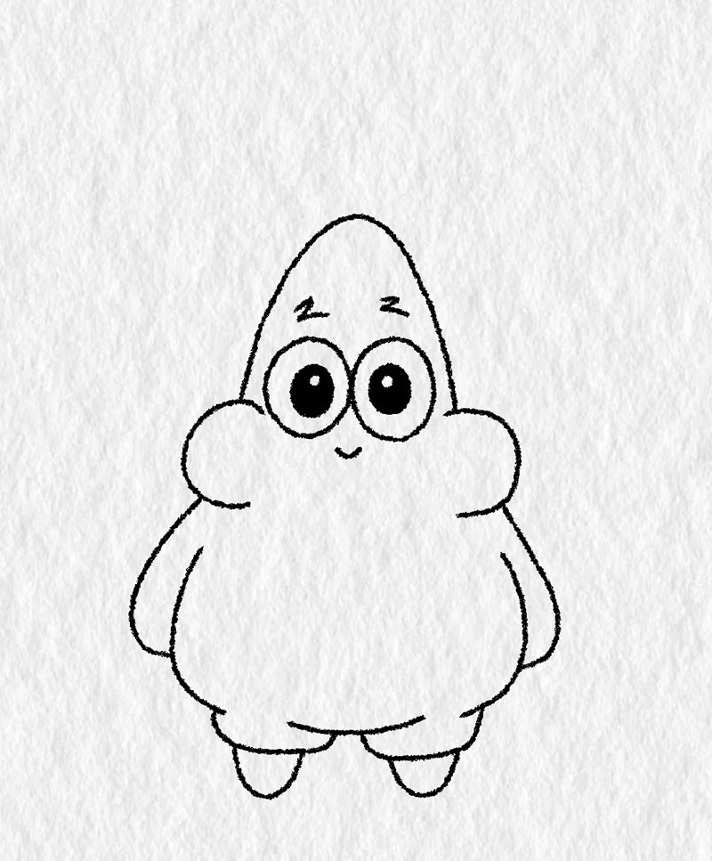 How to draw a patrick step by step 3