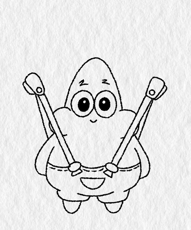 How to draw a patrick step by step 4