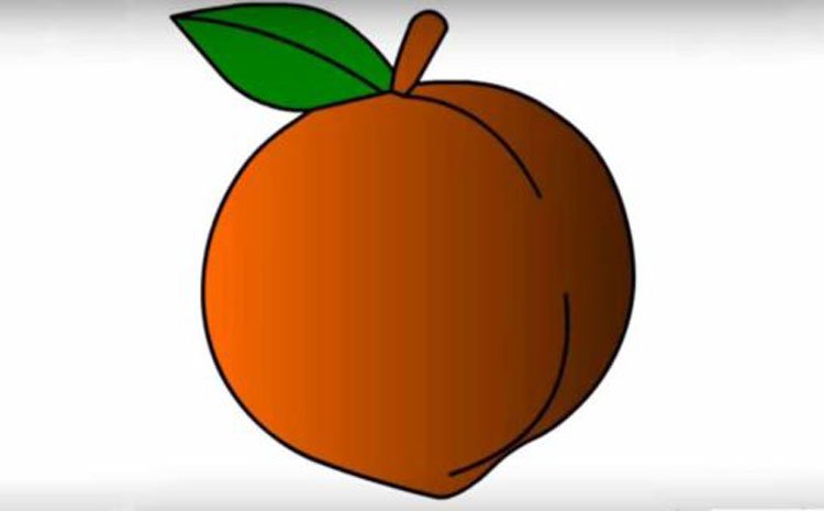 How to draw a peach beautiful