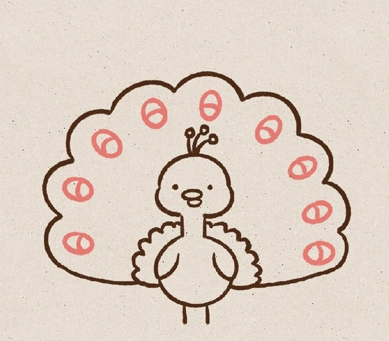 How to draw a peacock easy 7