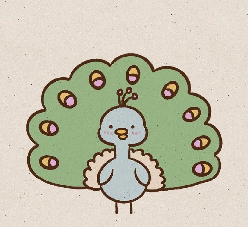 How to draw a peacock easy