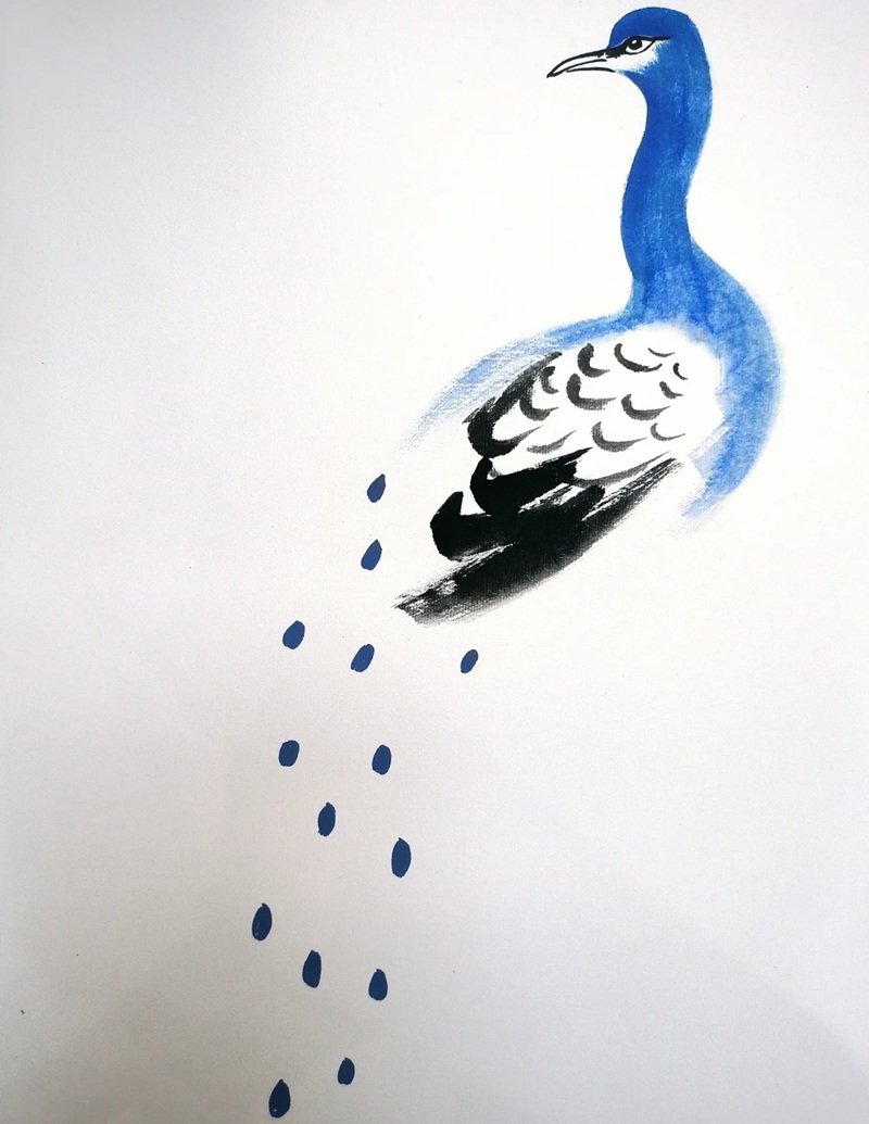 How to draw a peacock step by step  3