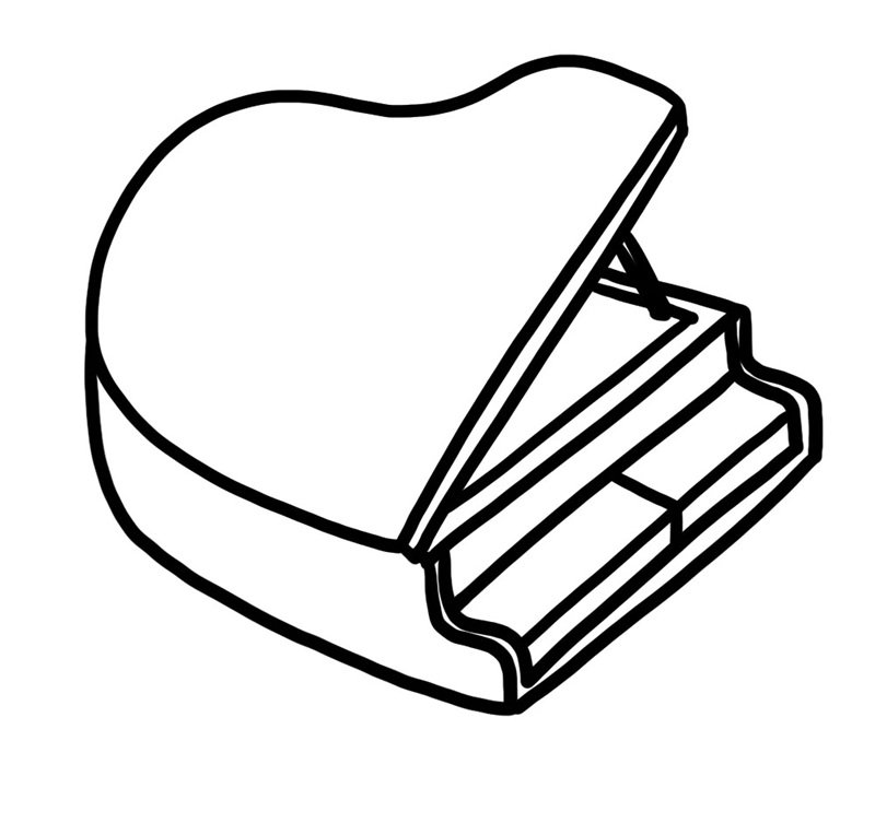 How to draw a piano easy 6