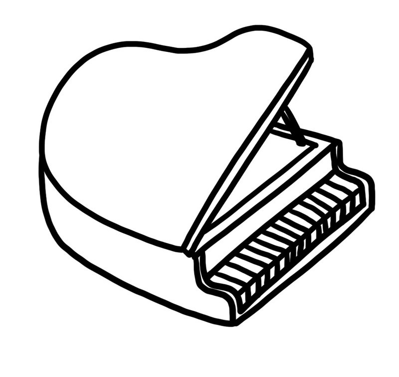 How to draw a piano easy 7