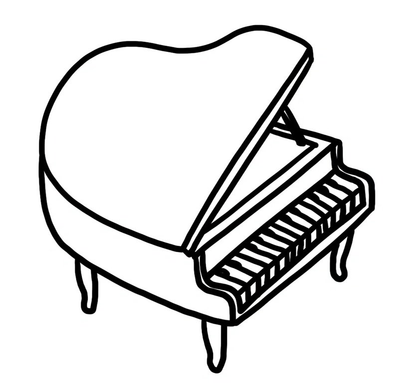 How to draw a piano easy 8