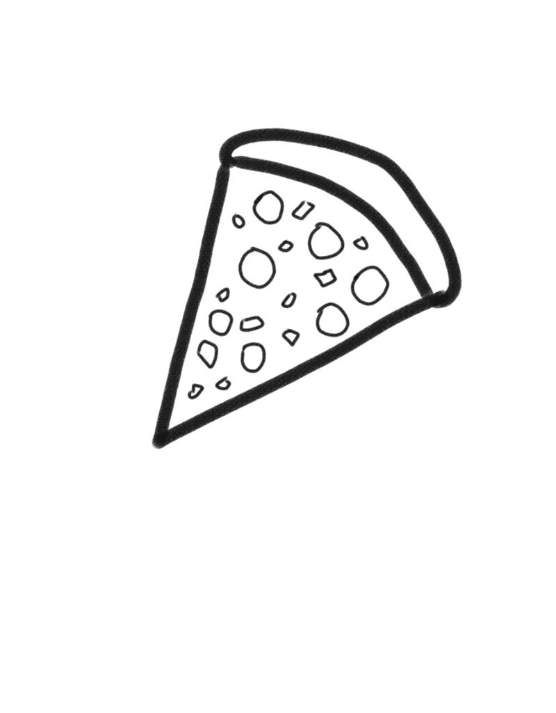 How to draw a piece of pizza 3
