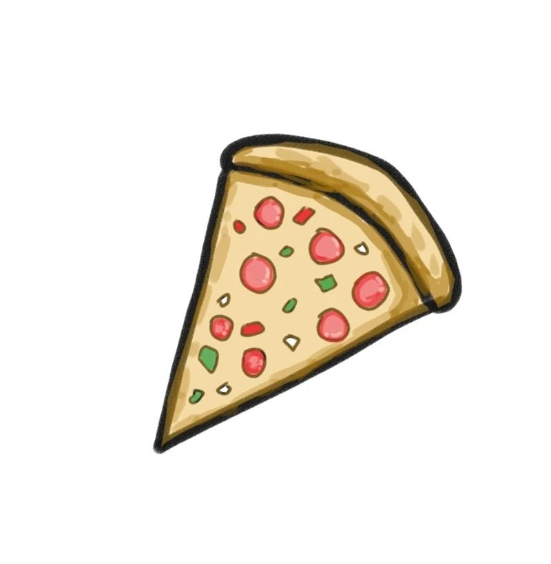 How to draw a piece of pizza
