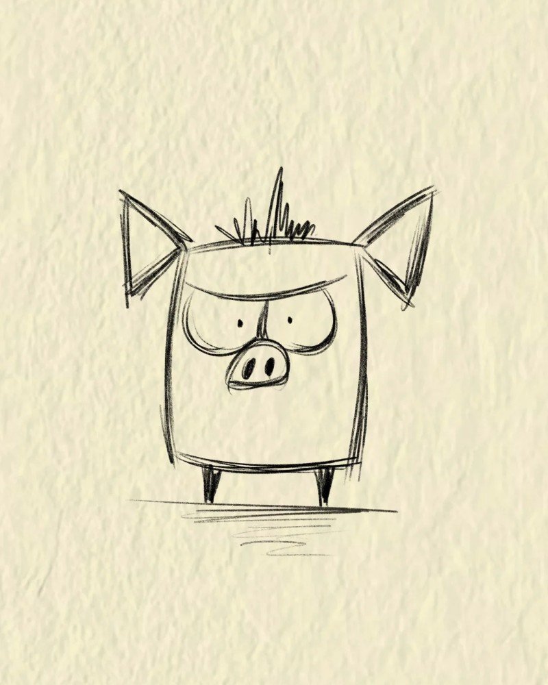 How to draw a pig for kids 3