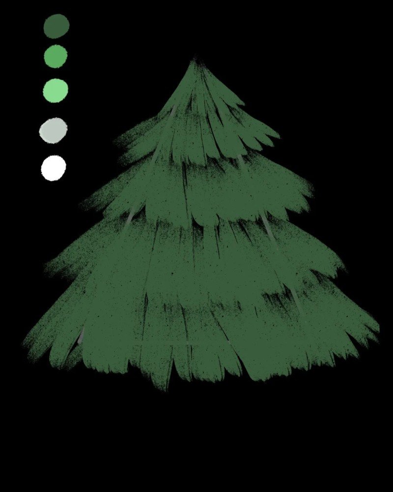 How to draw a pine tree easy 2
