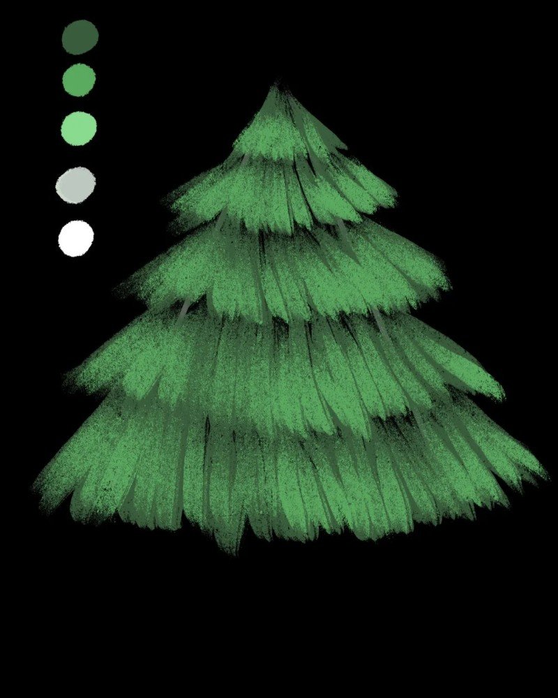 How to draw a pine tree easy 3