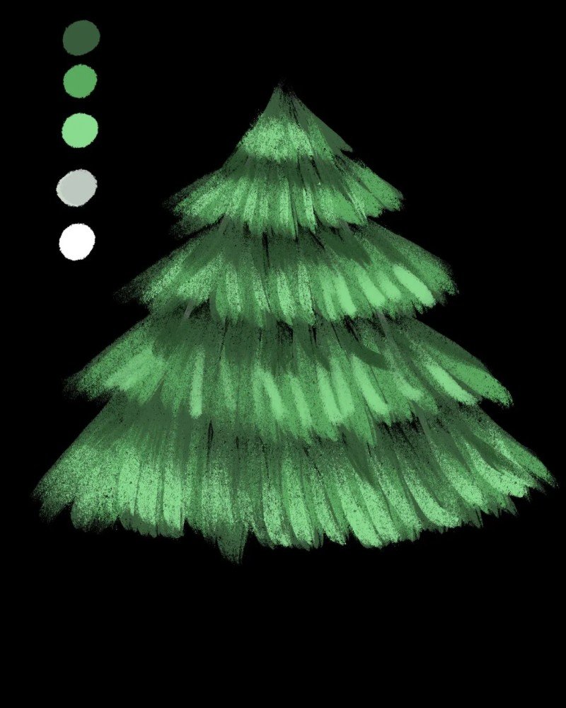 How to draw a pine tree easy 4
