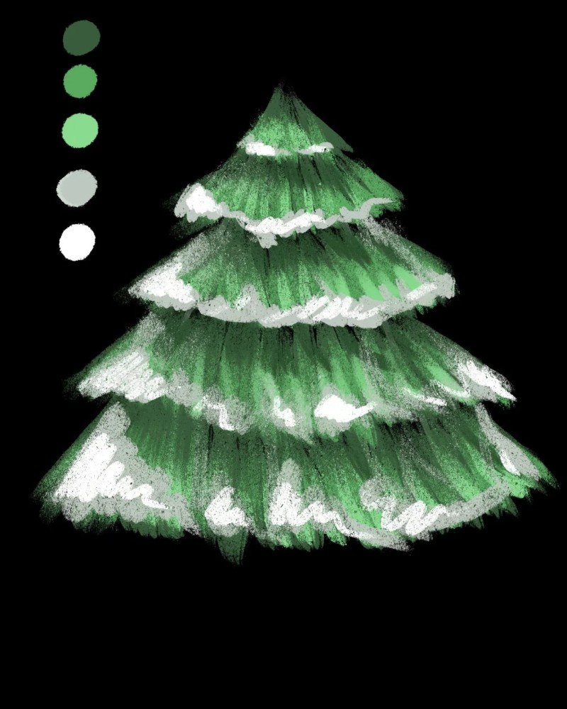 How to draw a pine tree easy 5