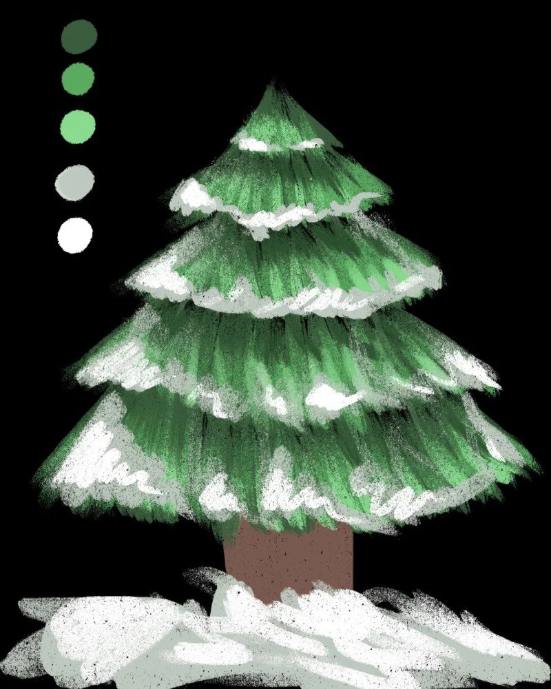 How to draw a pine tree easy 6