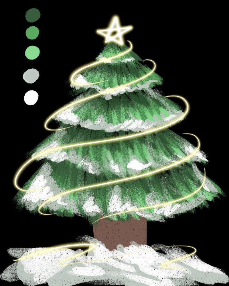How to draw a pine tree easy 7