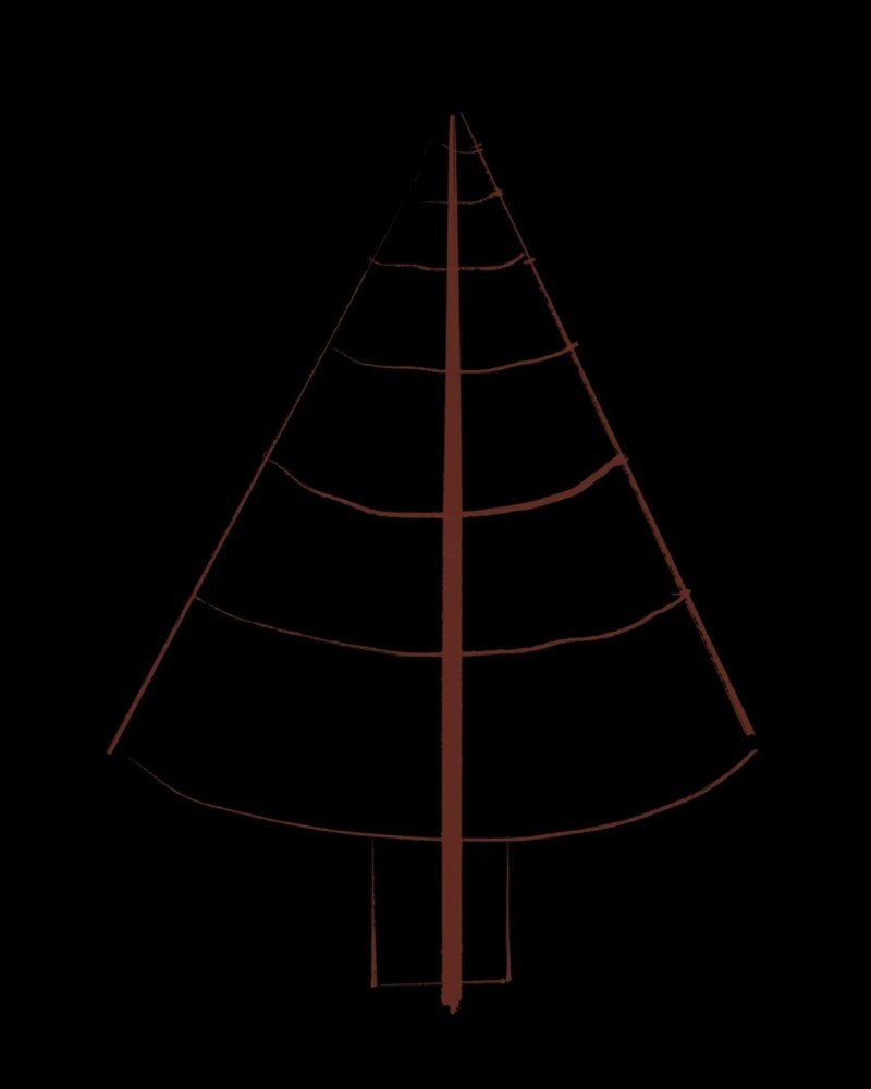 How to draw a pine tree easy step by step 1