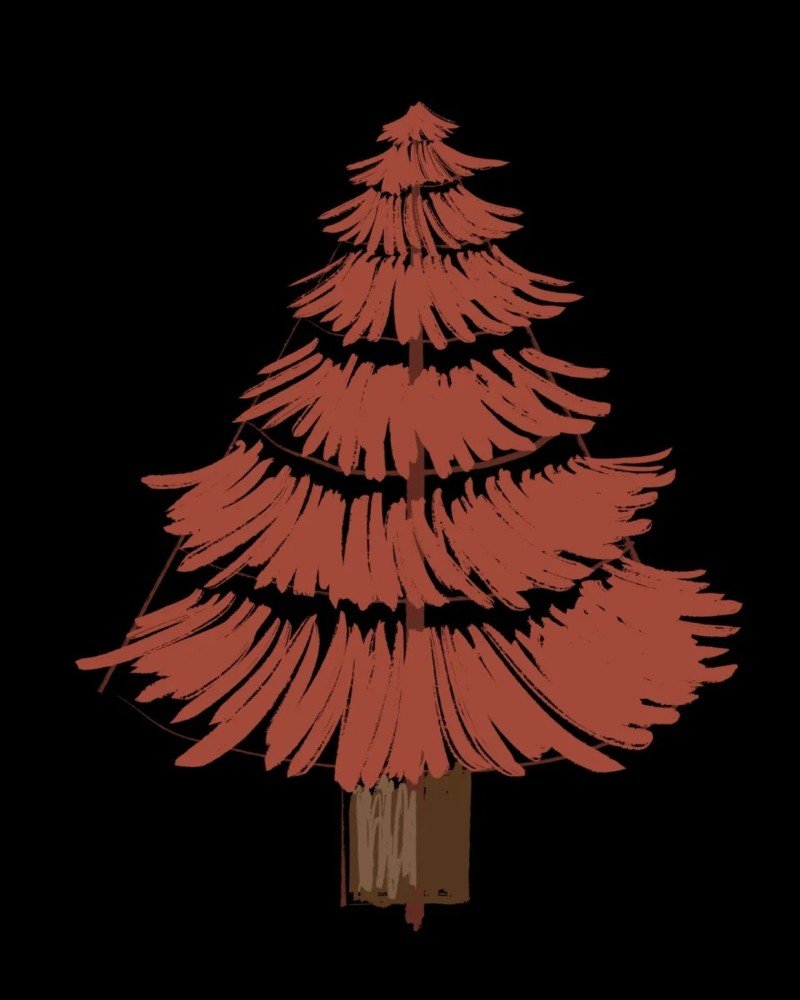 How to draw a pine tree easy step by step 2