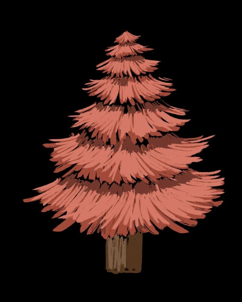 How to draw a pine tree easy step by step 3