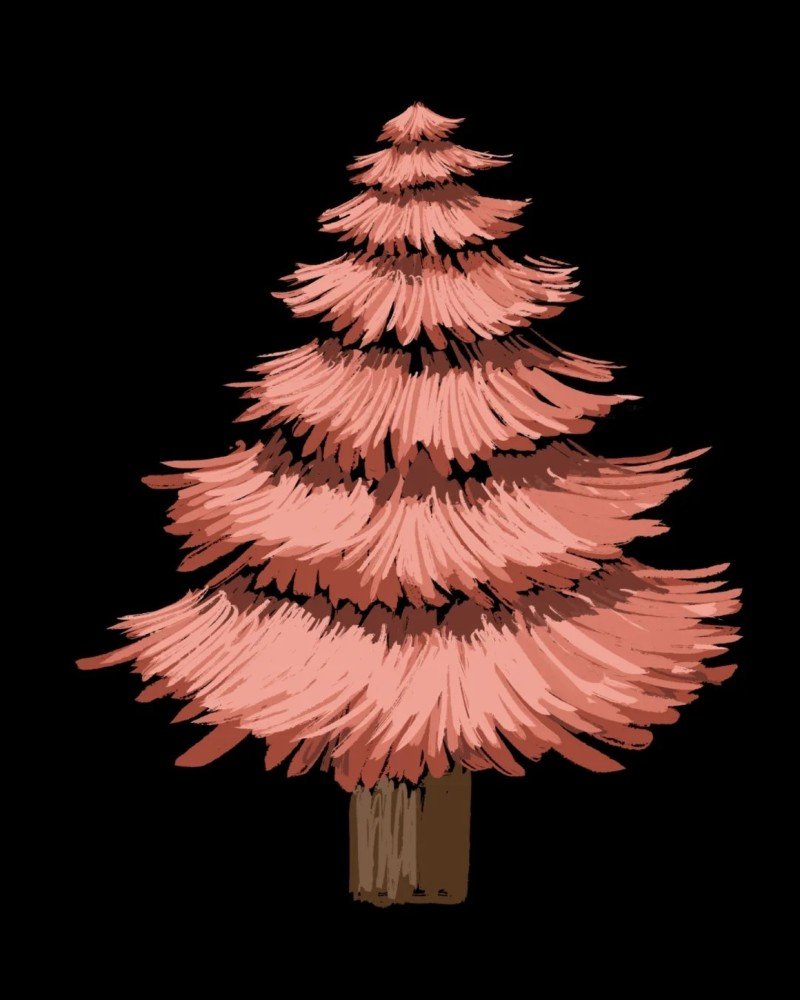 How to draw a pine tree easy step by step 4