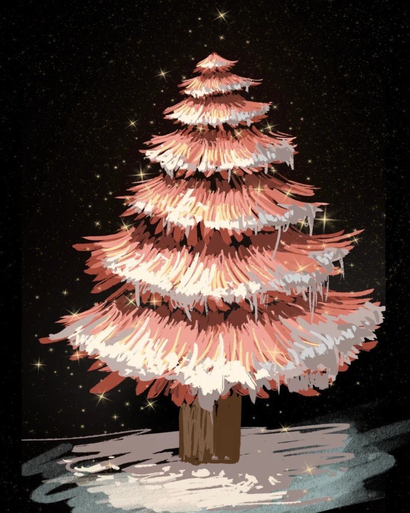 How to draw a pine tree easy step by step 6