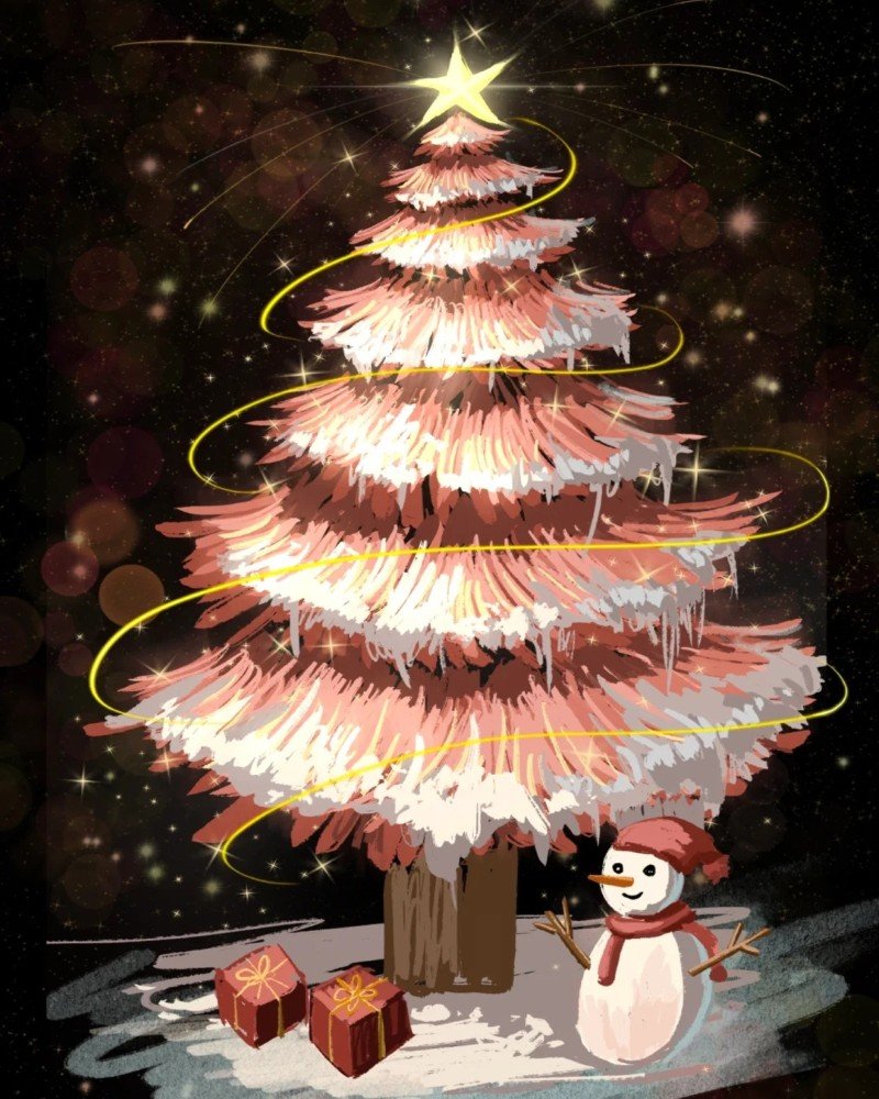 How to draw a pine tree easy step by step 7