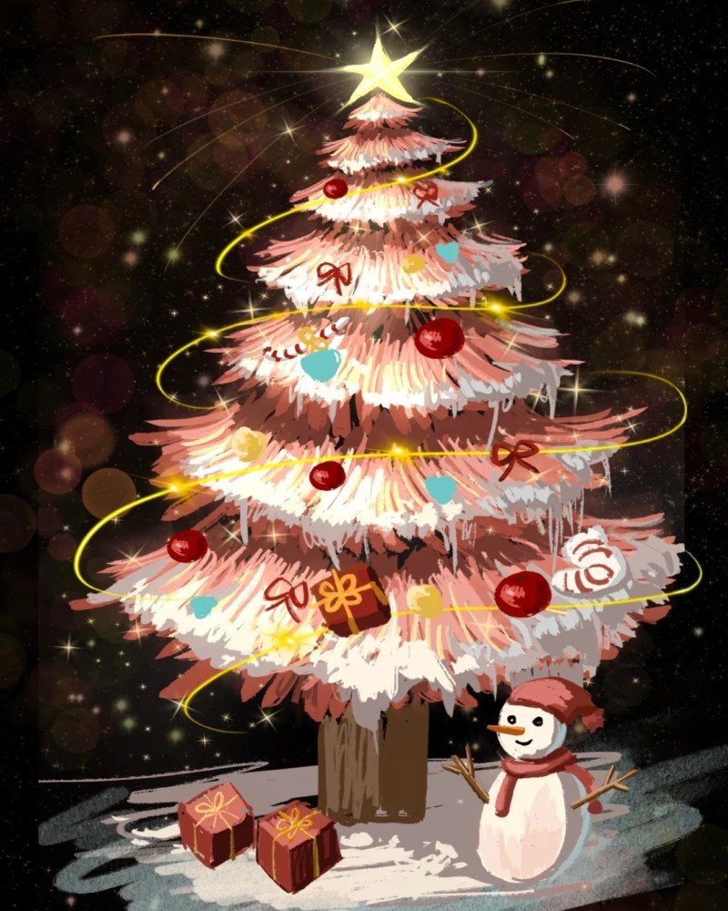 How to draw a pine tree easy step by step
