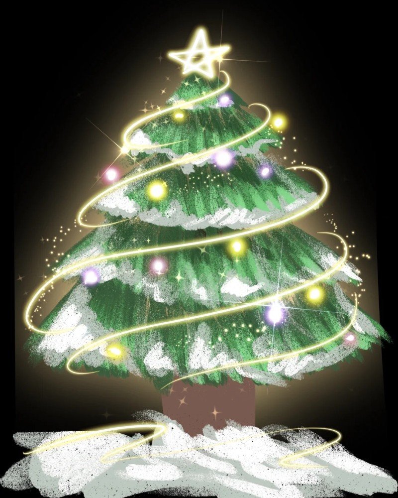 How to draw a pine tree easy