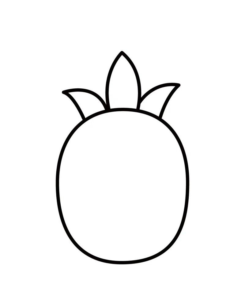 How to draw a pineapple easy 2