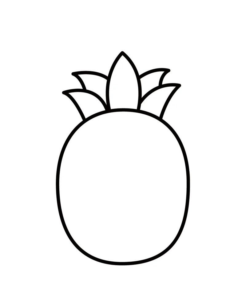 How to draw a pineapple easy 3