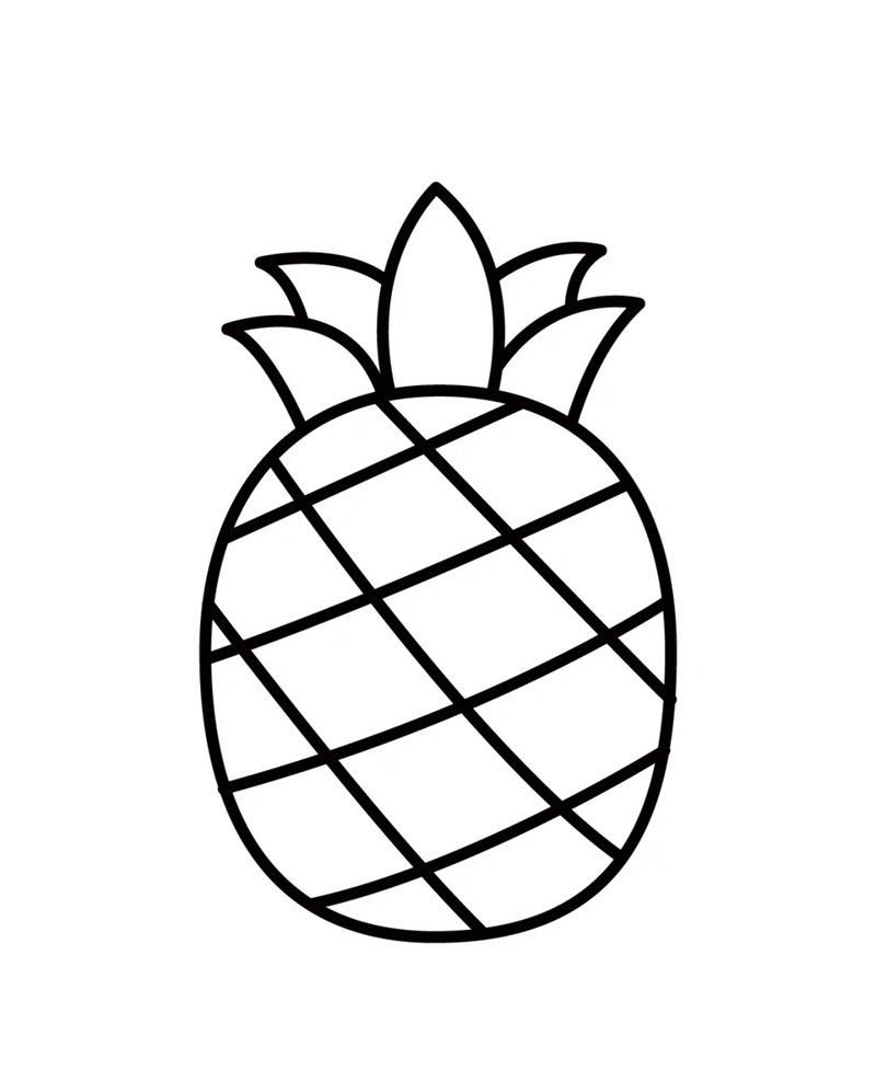 How to draw a pineapple easy 4
