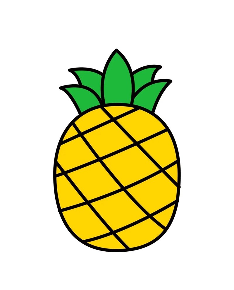 How to draw a pineapple easy