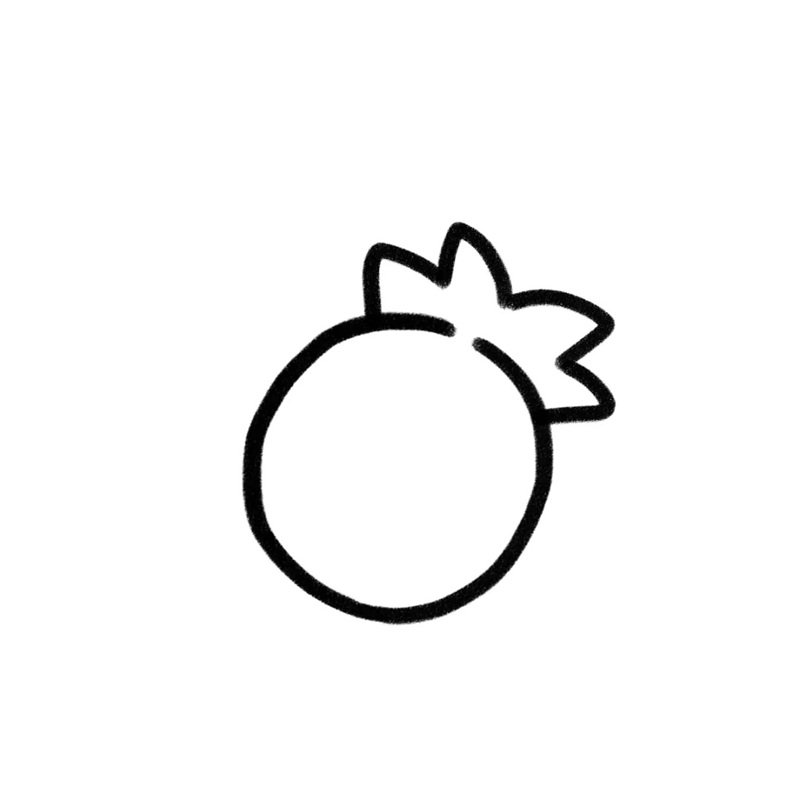 How to draw a pineapple fruit 2