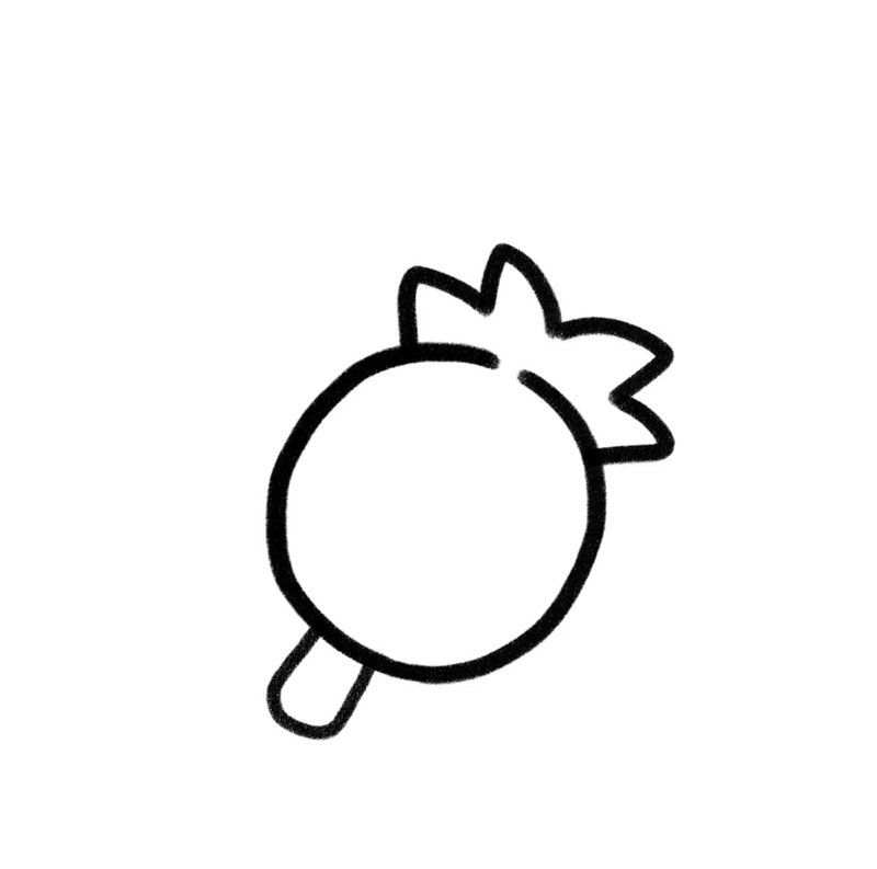 How to draw a pineapple fruit 3