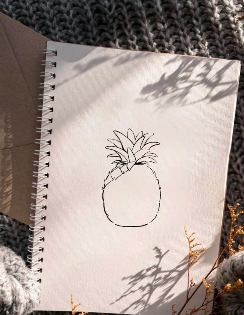 How to draw a pineapple step by step 8