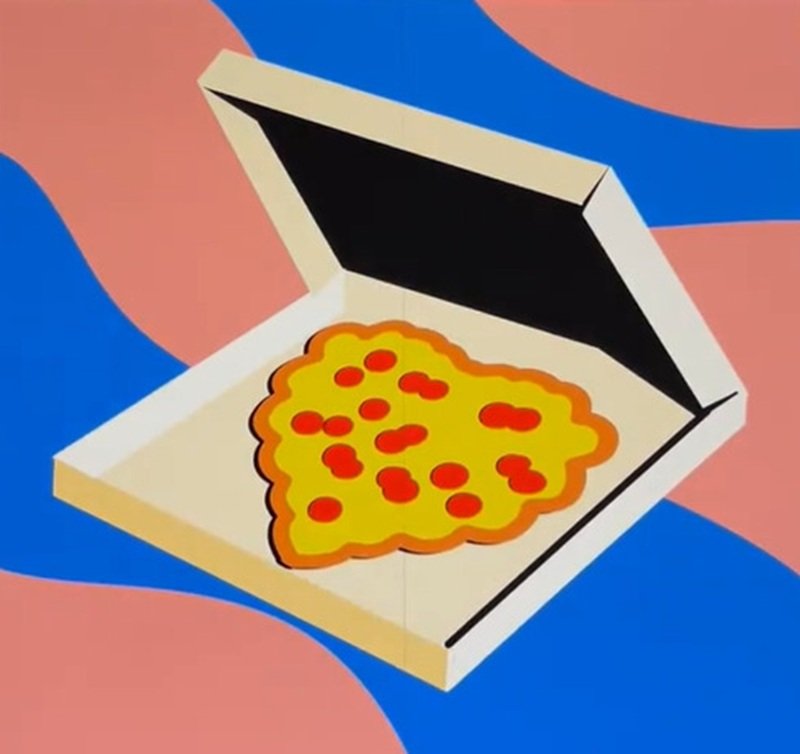 How to draw a pizza box 4