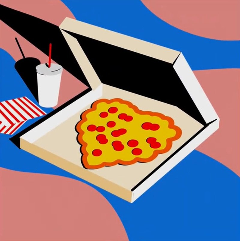 How to draw a pizza box