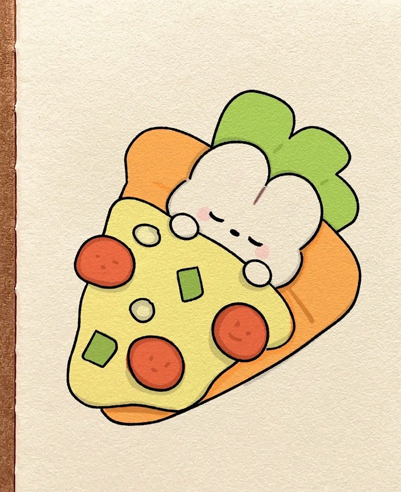 How to draw a pizza slice