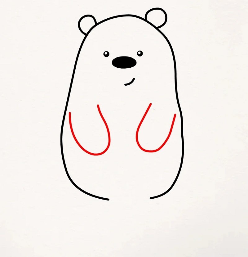 How to draw a polar bear easy 4