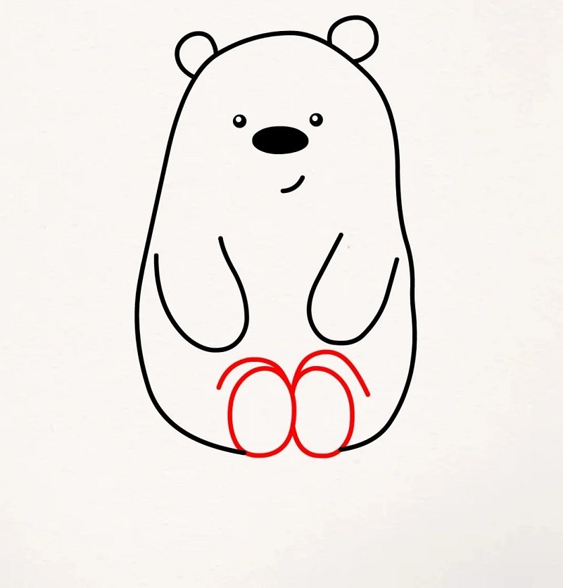 How to draw a polar bear easy 5