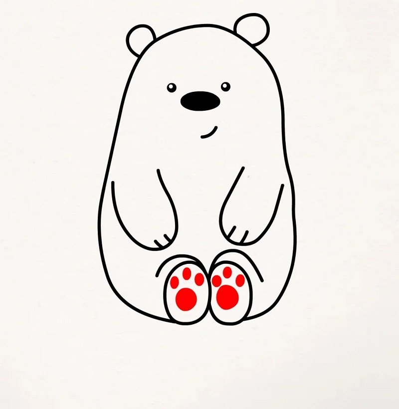 How to draw a polar bear easy 7
