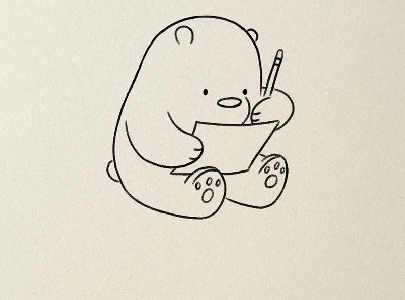 How to draw a polar bear for kids 4