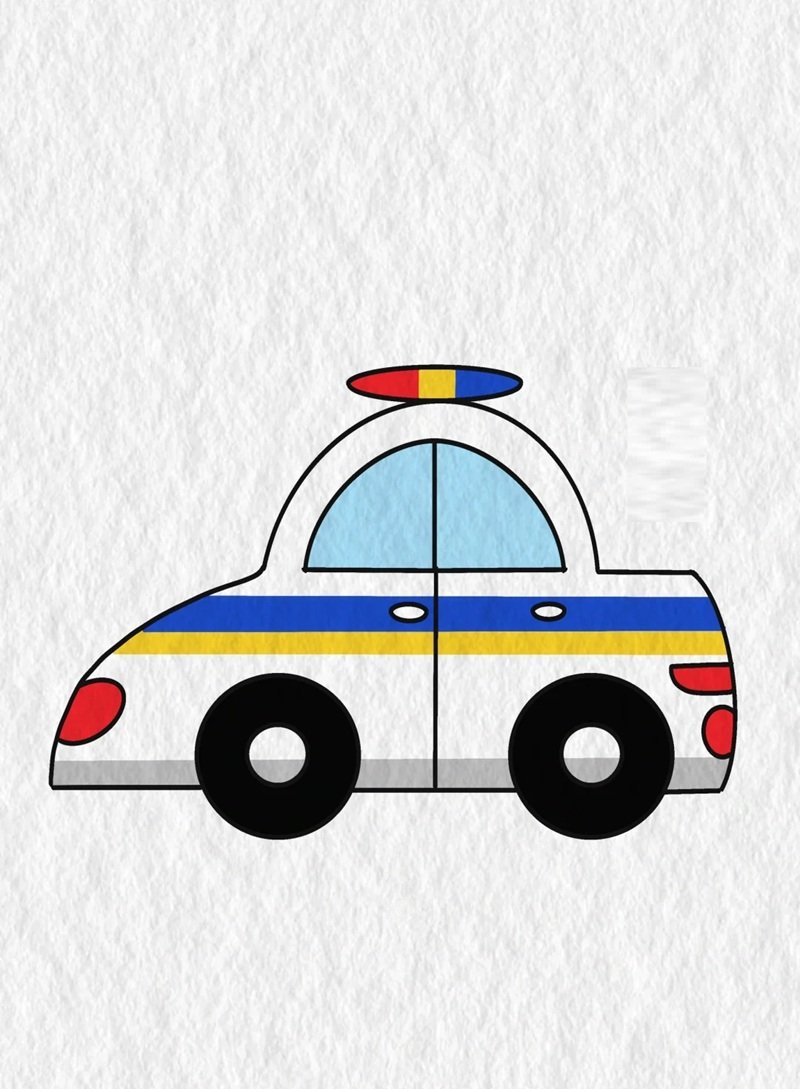 How to draw a police car easy