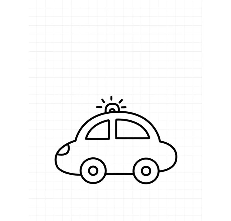 How to draw a easy police car for kids 5