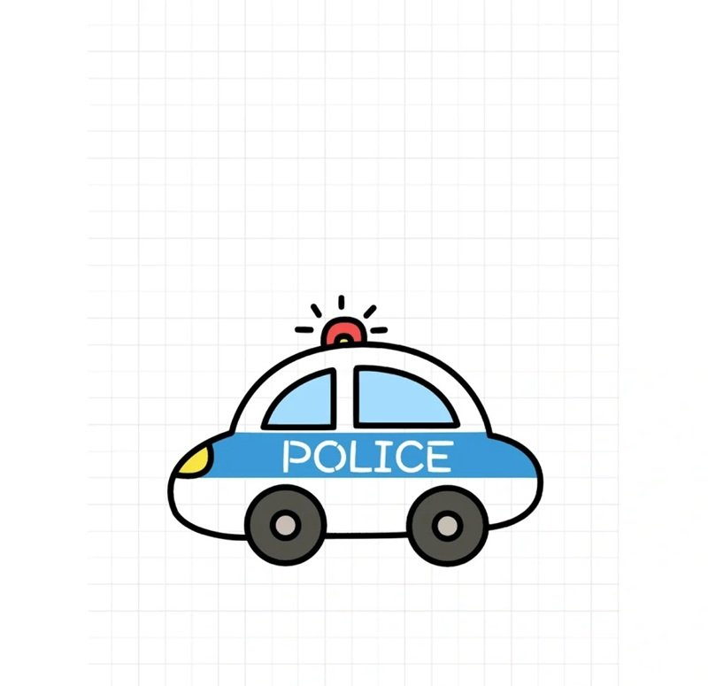How to draw a easy police car for kids