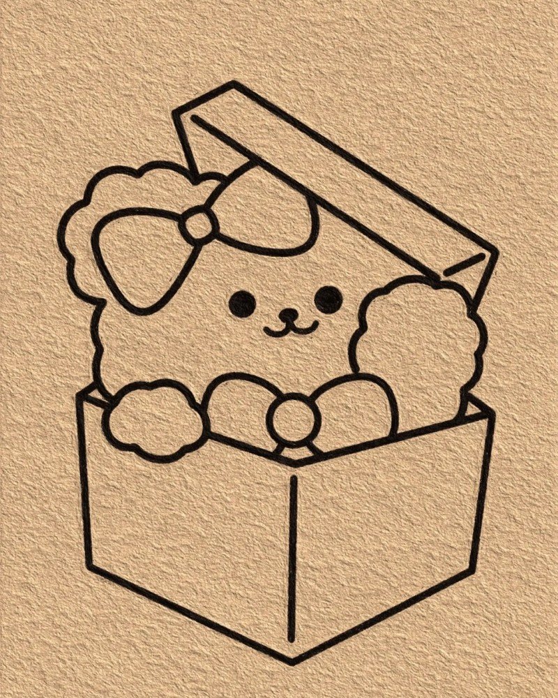 How to draw a present 3