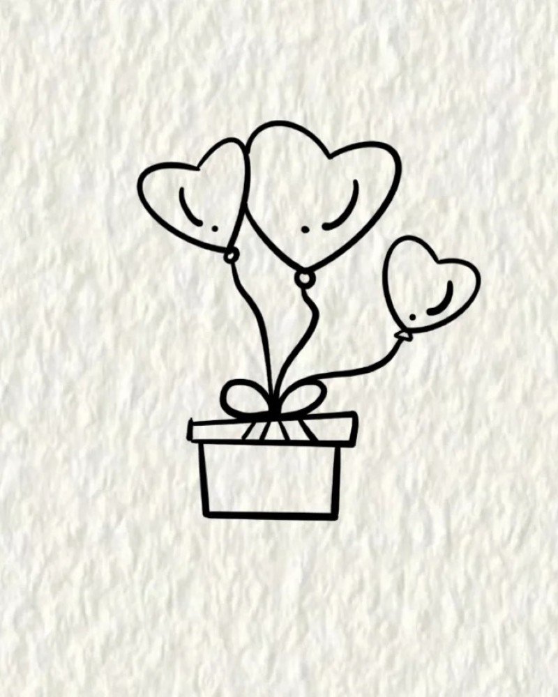 How to draw a present box 4