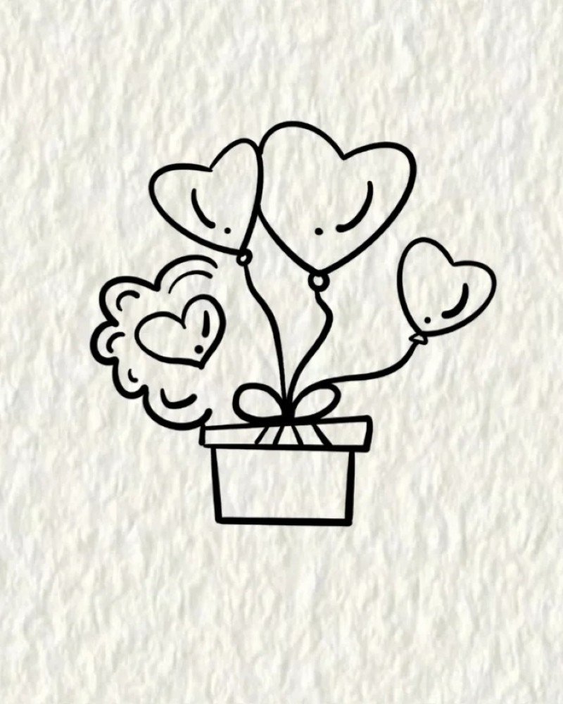 How to draw a present box 5