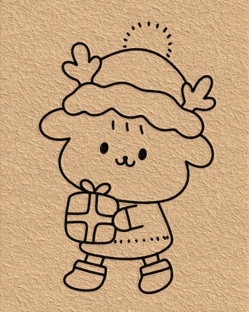 How to draw a reindeer easy 3