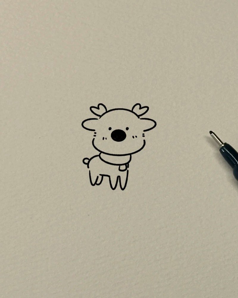 How to draw a reindeer for kids​