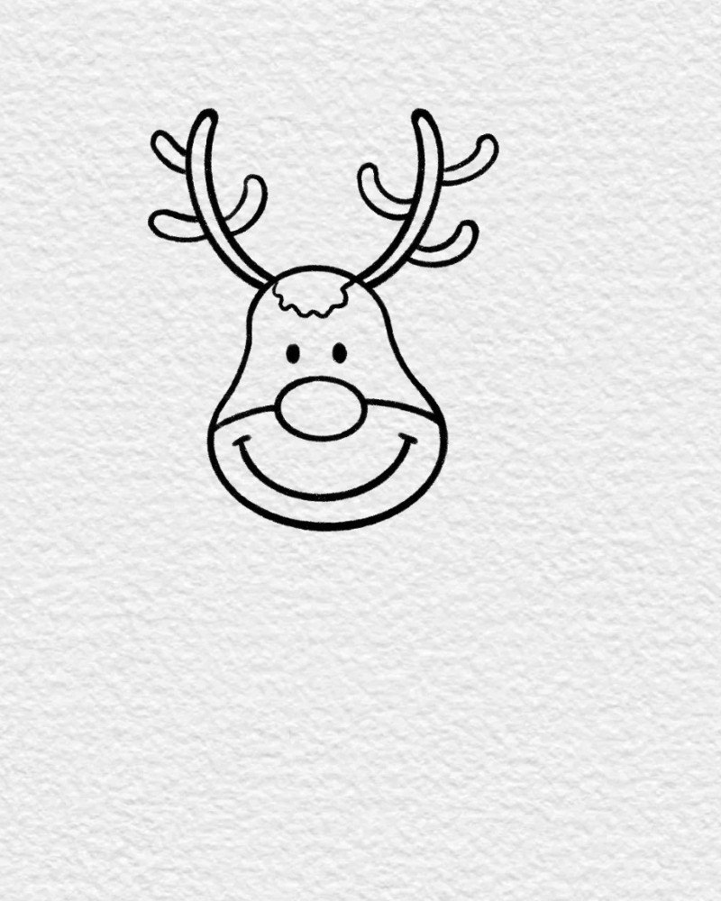 How to draw a reindeer step by step 3