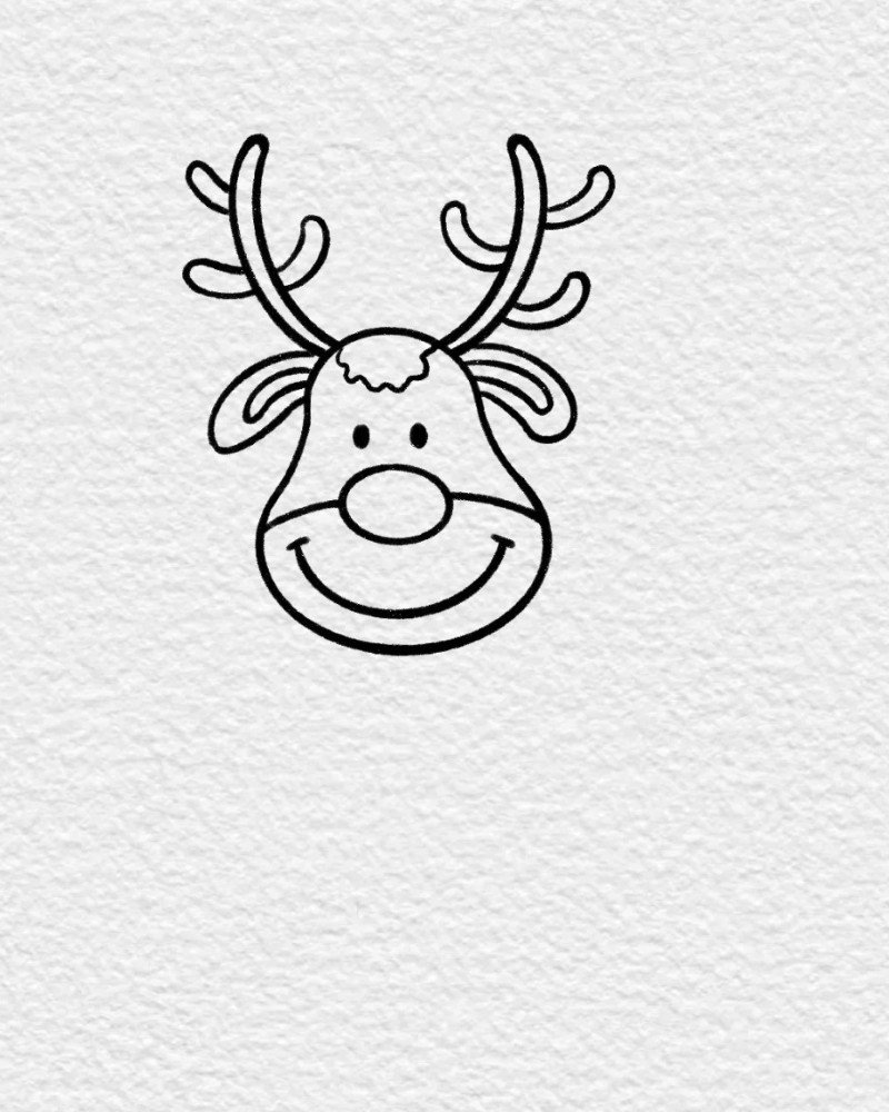 How to draw a reindeer step by step 4